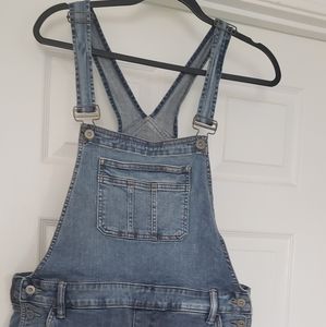 Denim overall shorts
